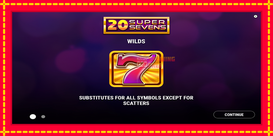 20 Super Sevens mesin slot dengan animasi cerah, gambar 1