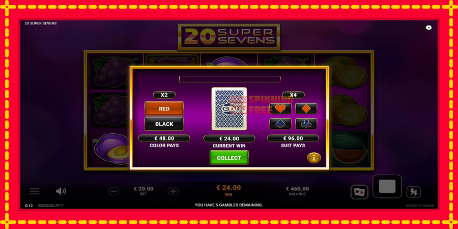 20 Super Sevens mesin slot dengan animasi cerah, gambar 4