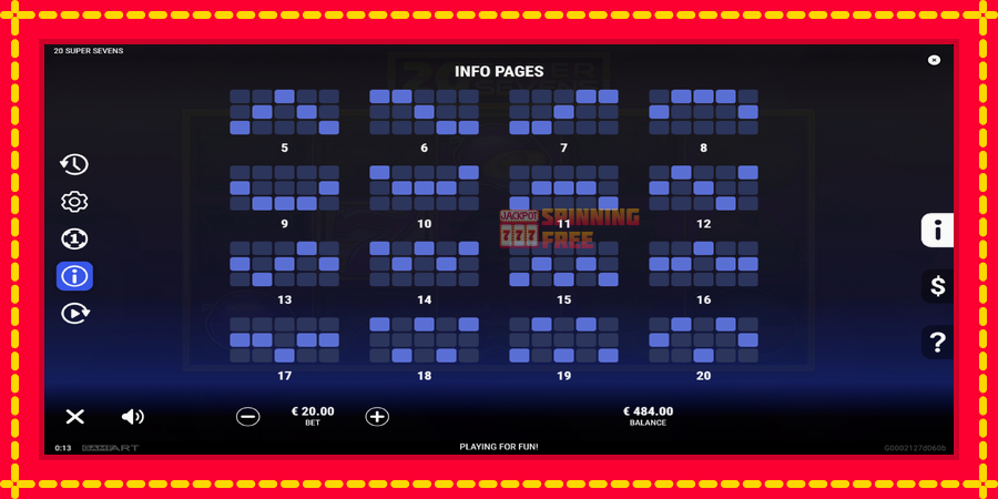 20 Super Sevens mesin slot dengan animasi cerah, gambar 6