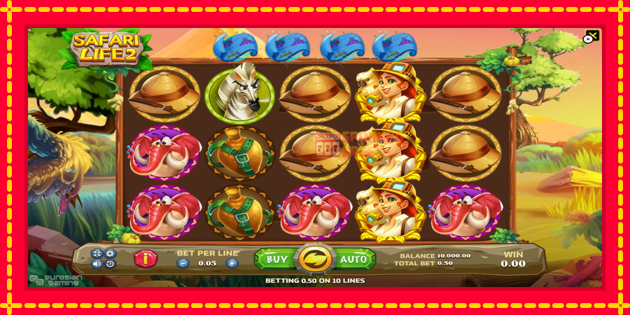 Safari Life 2 mesin slot dengan animasi cerah, gambar 2