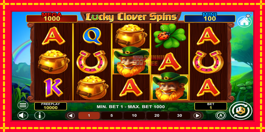 Lucky Clover Spins mesin slot dengan animasi cerah, gambar 2