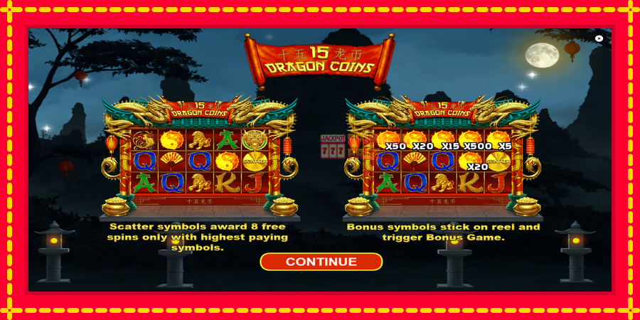 15 Dragon Coins mesin slot dengan animasi cerah, gambar 1