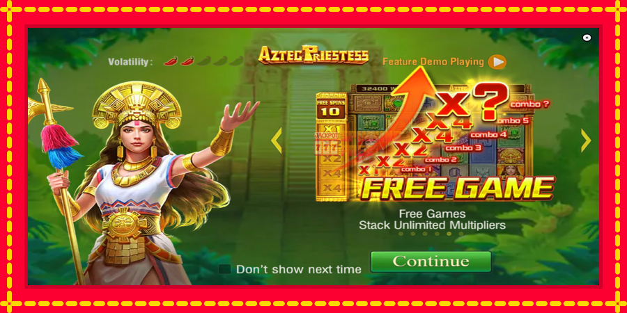 Aztec Priestess mesin slot dengan animasi cerah, gambar 1