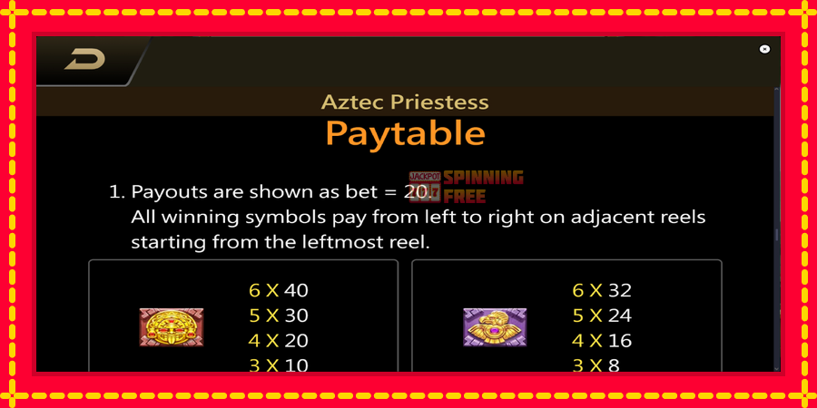 Aztec Priestess mesin slot dengan animasi cerah, gambar 7