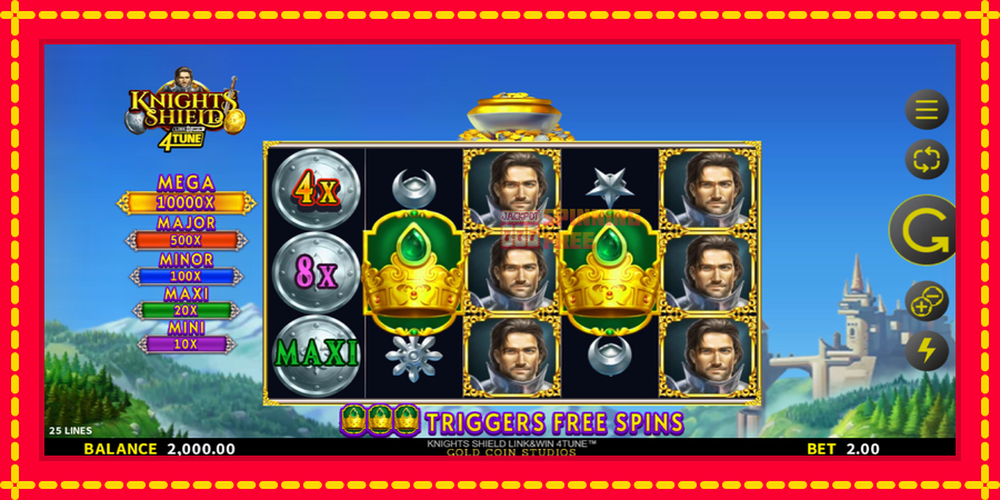 Knights Shield Link & Win 4Tune mesin slot dengan animasi cerah, gambar 2