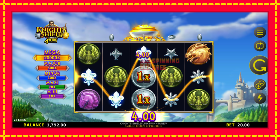 Knights Shield Link & Win 4Tune mesin slot dengan animasi cerah, gambar 4