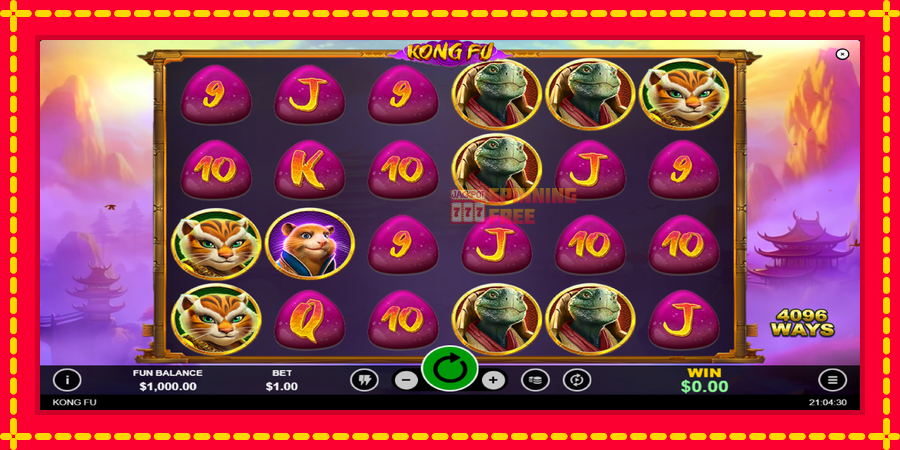 Kong Fu mesin slot dengan animasi cerah, gambar 2