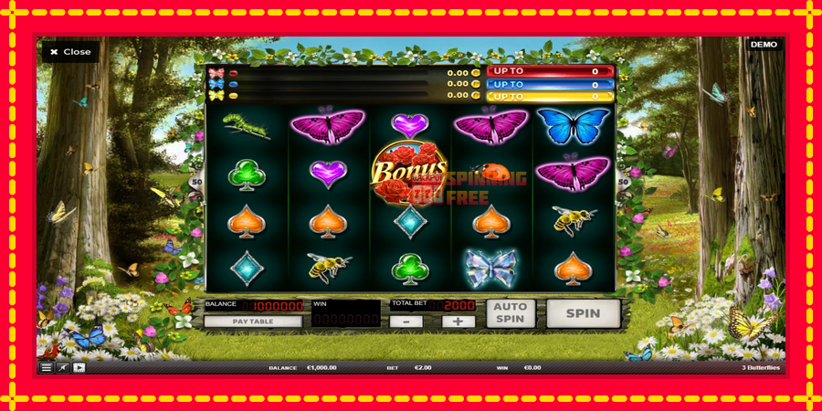 3 Butterflies mesin slot dengan animasi cerah, gambar 1