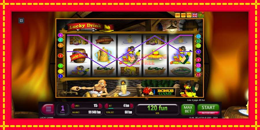 Lucky Drink mesin slot dengan animasi cerah, gambar 2