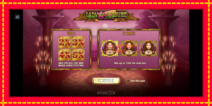 Lady of Fortune mesin slot dengan animasi cerah, gambar 1