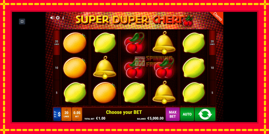 Super Duper Cherry mesin slot dengan animasi cerah, gambar 1