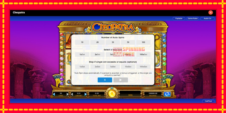 Cleopatra mesin slot dengan animasi cerah, gambar 2