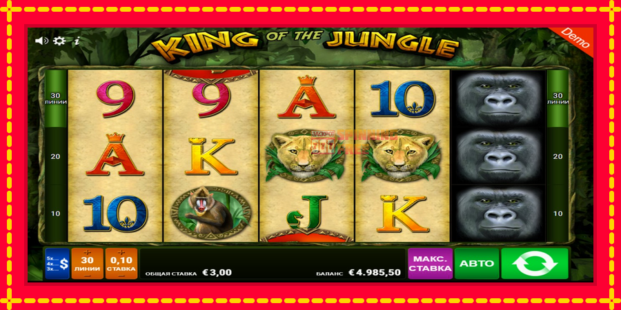 King of the Jungle mesin slot dengan animasi cerah, gambar 3