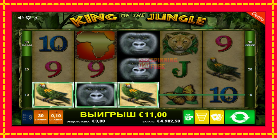 King of the Jungle mesin slot dengan animasi cerah, gambar 4