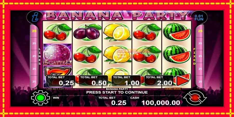 Banana Party mesin slot dengan animasi cerah, gambar 1