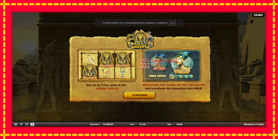 Mysteries of Egypt mesin slot dengan animasi cerah, gambar 1