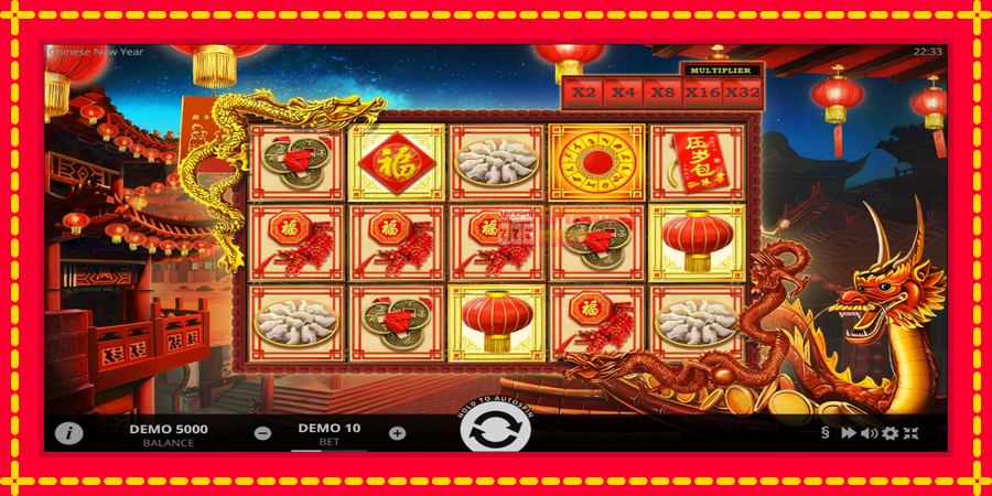 Chinese New Year mesin slot dengan animasi cerah, gambar 1