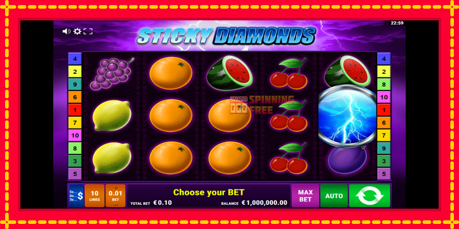 Sticky Diamonds mesin slot dengan animasi cerah, gambar 1