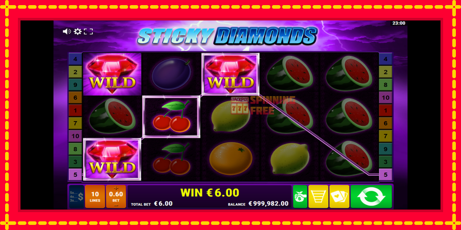 Sticky Diamonds mesin slot dengan animasi cerah, gambar 2