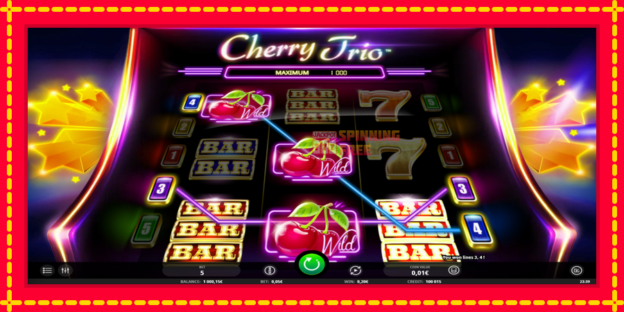 Cherry Trio mesin slot dengan animasi cerah, gambar 3