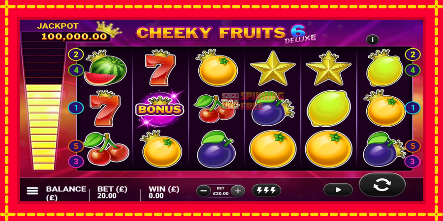 Cheeky Fruits 6 Deluxe mesin slot dengan animasi cerah, gambar 3