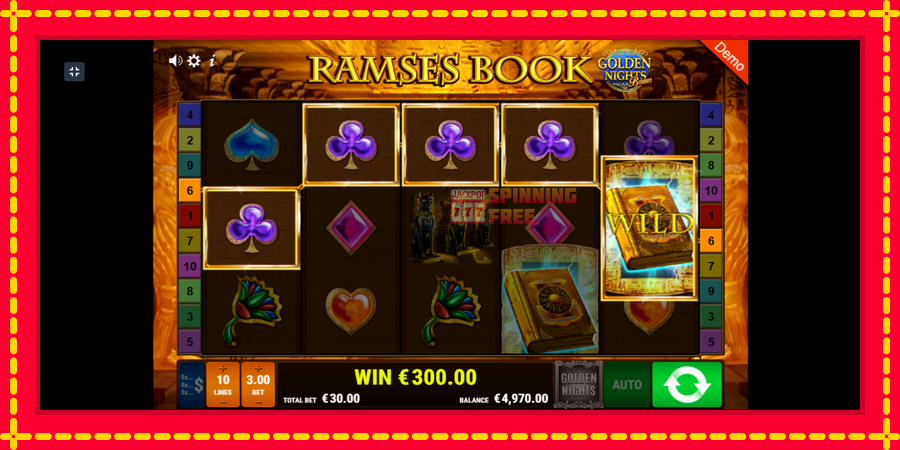 Ramses Book Golden Nights mesin slot dengan animasi cerah, gambar 3