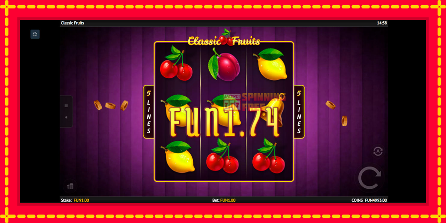 Classic Fruit mesin slot dengan animasi cerah, gambar 2