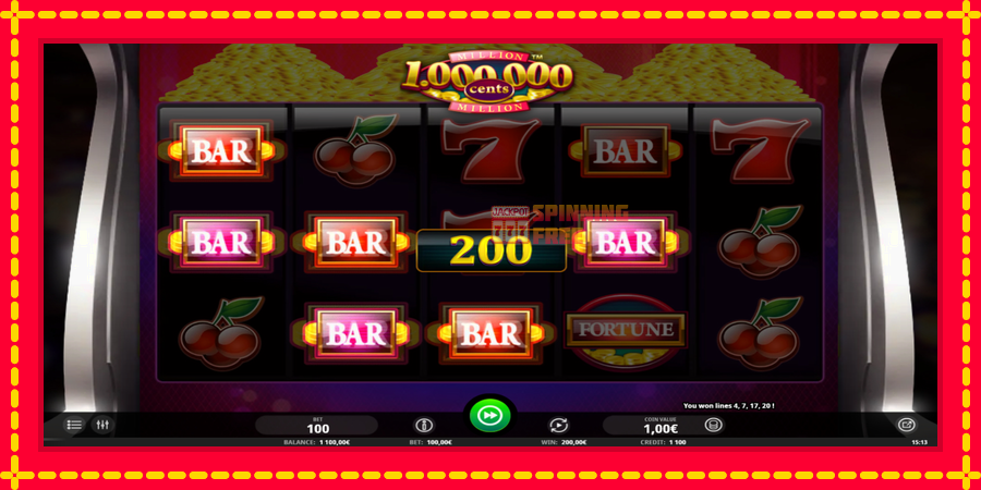 Million Cents mesin slot dengan animasi cerah, gambar 3