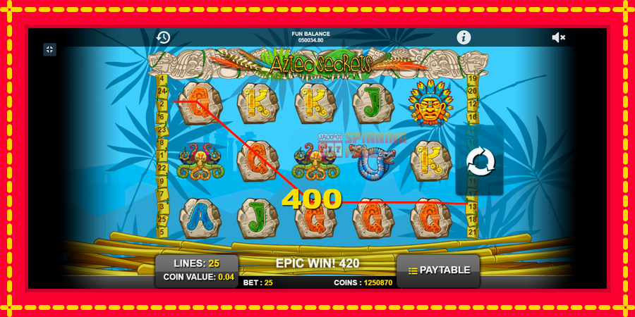 Aztec Secrets mesin slot dengan animasi cerah, gambar 10