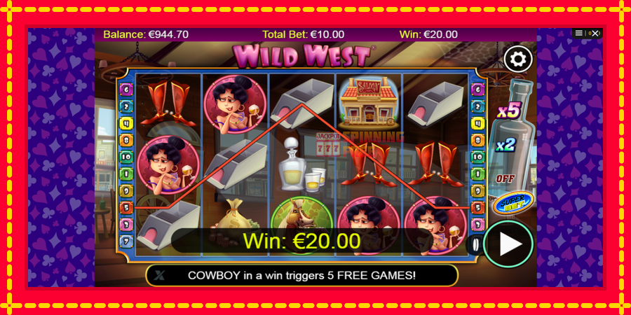 Wild West mesin slot dengan animasi cerah, gambar 3