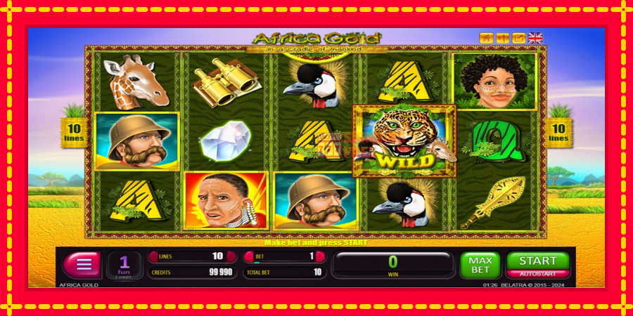 Africa Gold mesin slot dengan animasi cerah, gambar 1