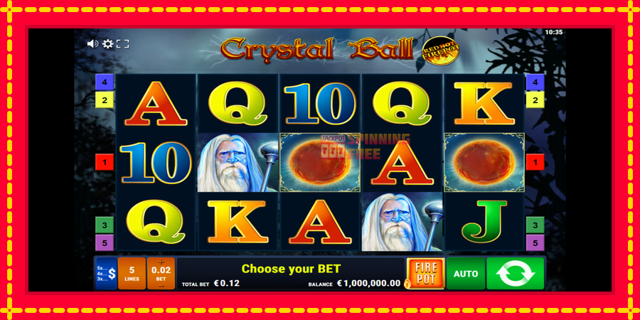 Crystal Ball Red Hot Firepot mesin slot dengan animasi cerah, gambar 2