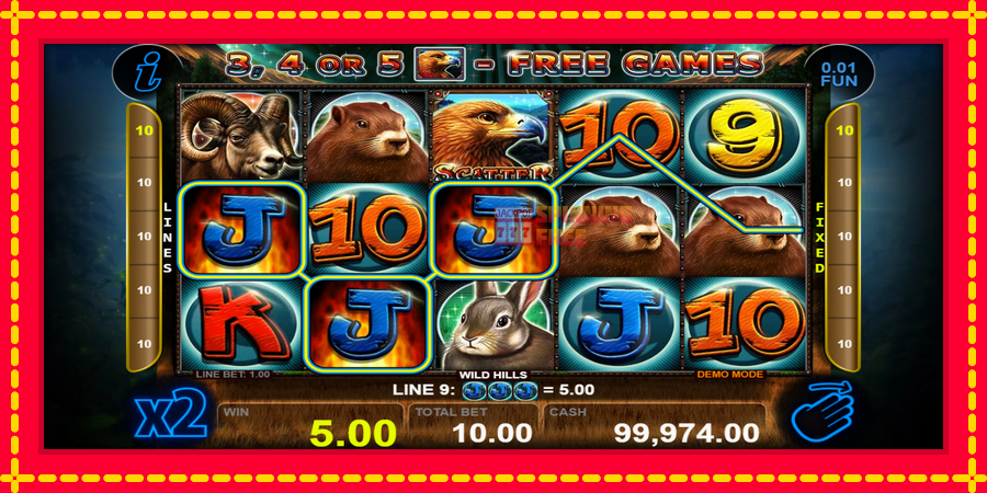 Wild Hills mesin slot dengan animasi cerah, gambar 3