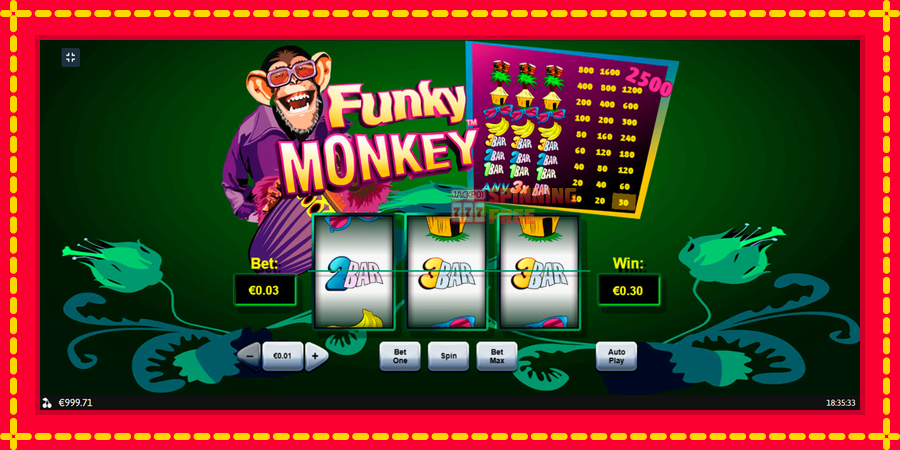 Funky Monkey mesin slot dengan animasi cerah, gambar 3