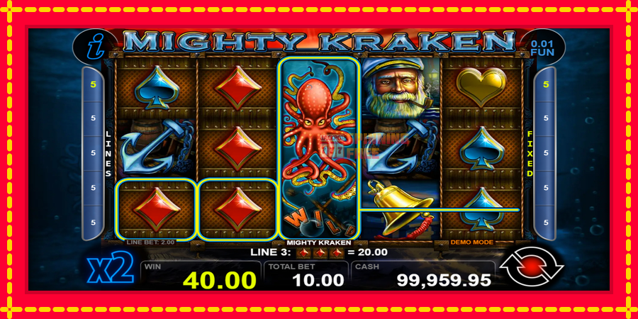 Mighty Kraken mesin slot dengan animasi cerah, gambar 4