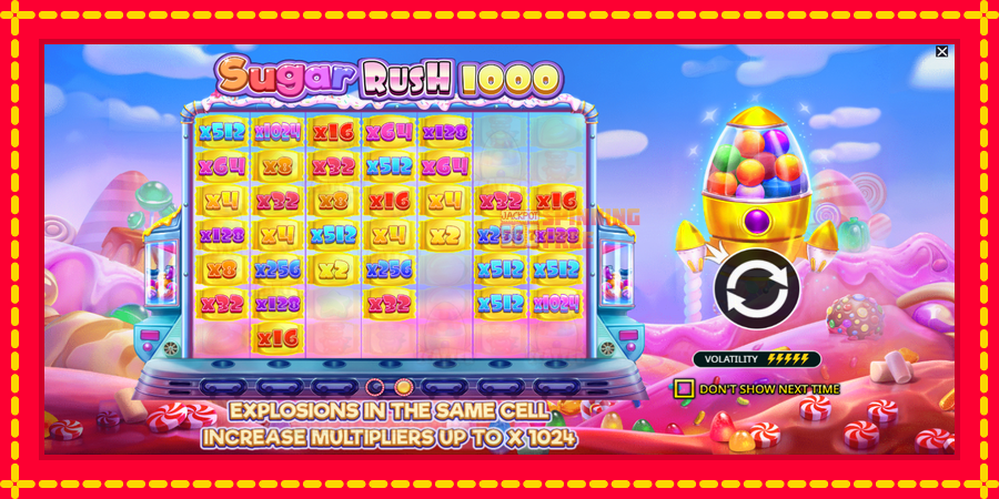 Sugar Rush 1000 mesin slot dengan animasi cerah, gambar 1